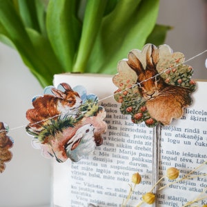 Decorazione coniglietto pasquale, ghirlanda pasquale vintage, decorazione pasquale vintage, decorazione per la casa pasquale, striscione pasquale, regalo coniglietto pasquale, decorazione coniglio pasquale