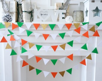 St patricks day garland, st patricks day banner, gold glitter garland, Irish garland, st patricks day bunting, Irish bunting, Irish backdrop