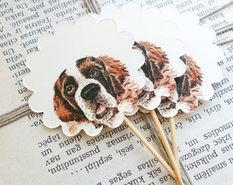 Saint bernard decorations, st bernard gifts, dog birthday decor, dog nursery decor, st bernard party decorations, dog lovers gift, dog decor