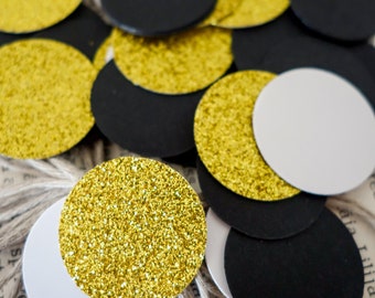 Confeti de oro, confeti de purpurina, confeti de graduación, confeti de bodas de oro, círculos de confeti de purpurina, círculos de confeti de purpurina, decoración de oro
