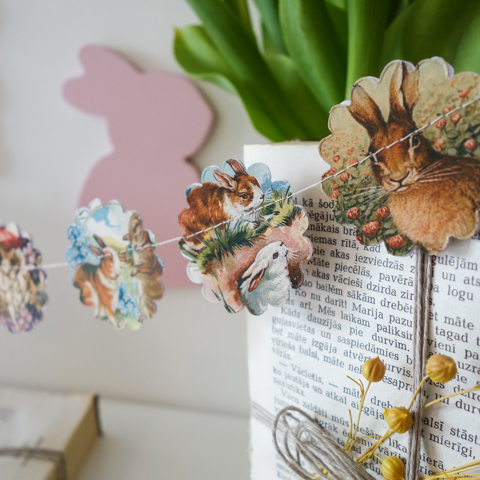 Easter bunny decor vintage easter garland vintage easter Etsy