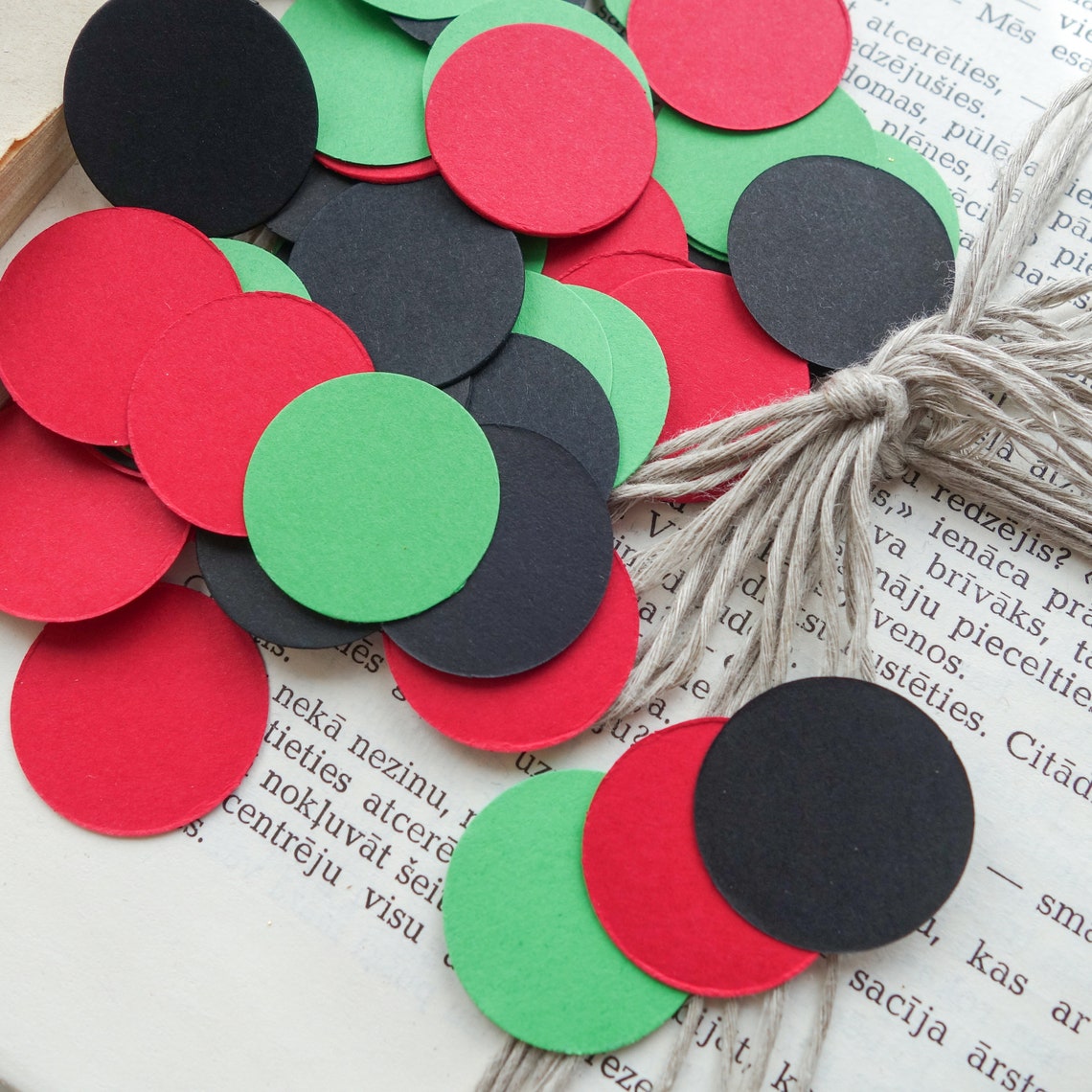 Red confetti black confetti African party decorations green Etsy