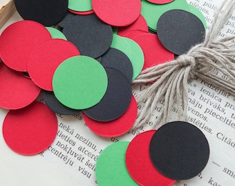 Red confetti, black confetti, African party decorations, green confetti, kwanzaa confetti, kwanzaa table decorations, kwanzaa party decor