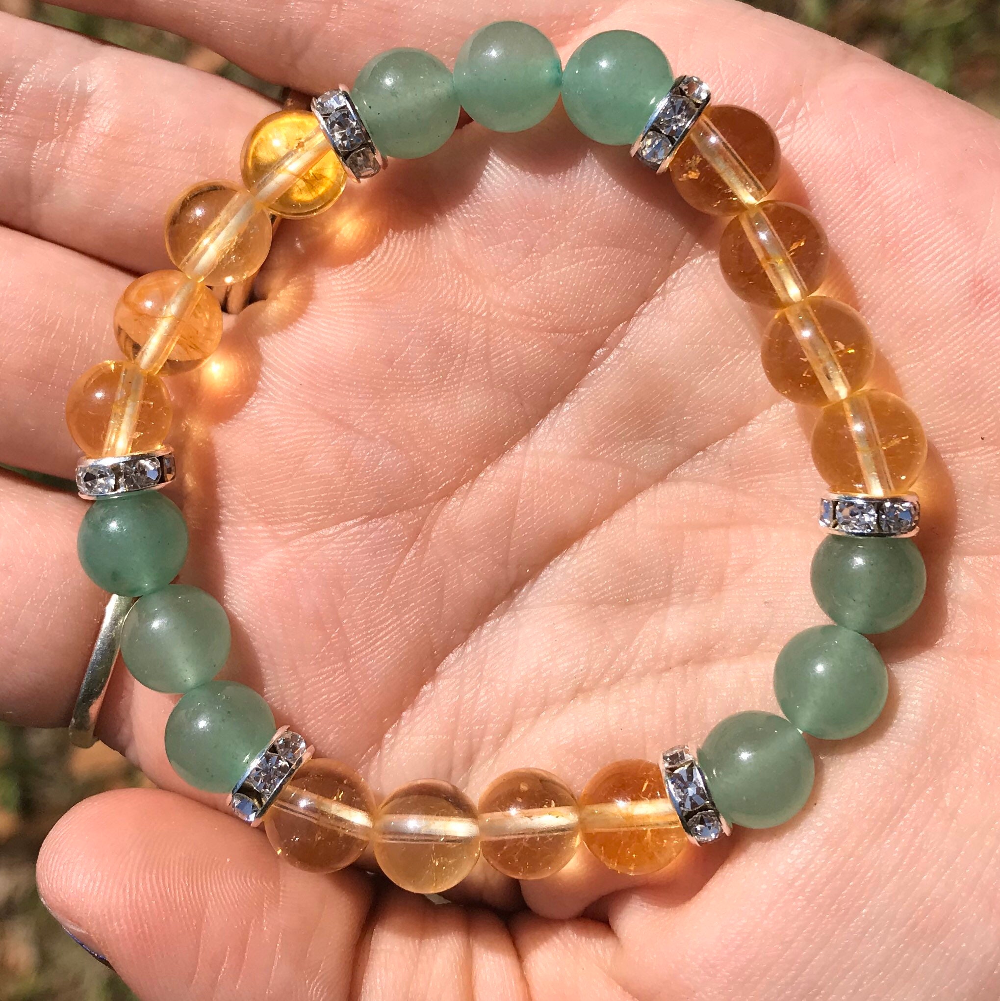 Wealth Attraction Bracelet, Authentic Crystal Bracelet, 8mm Citrine