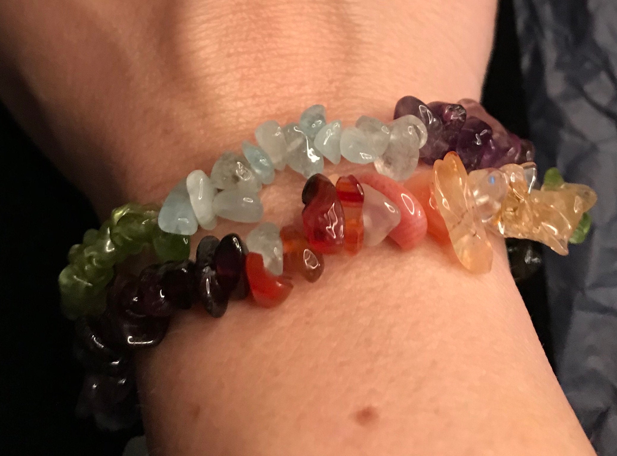 Authentic Crystal Chakra Bracelets Reiki Charged 7 Chakra Bracelet Gemstone Chip Bracelet For Men And Women Yoga Bracelet