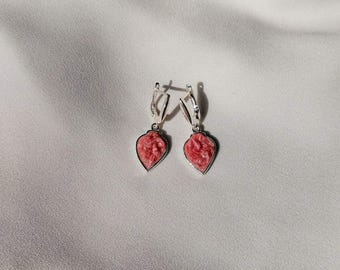 Pendientes de plata de lujo únicos / Pendientes de plata de ley 925 hechos a mano con cristal de vino / Regalo de joyería innovador único