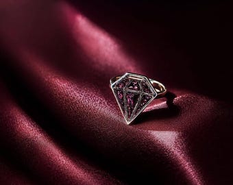 Handmade Wine Crystal Ring | 925 Sterling Silver Wine Diamond Jewelry | Unique Gift for Wine Lovers, Sommelier Ring