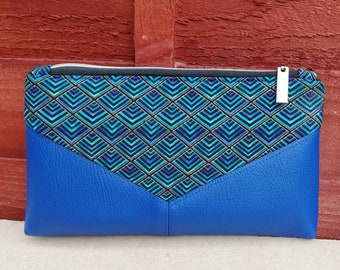Square Leather Belt Pouch Purse Bag Hand Made LARP Rainbow Harlequin