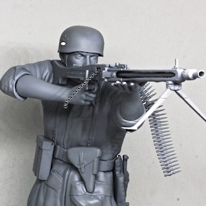 WW2 Paratrooper soldier  Figure  3D 12k PRINTED resin model kit UNPAINTED UNASSEMBLED  historical, 1:35- 1/6, diorama Mg Gunner gk military