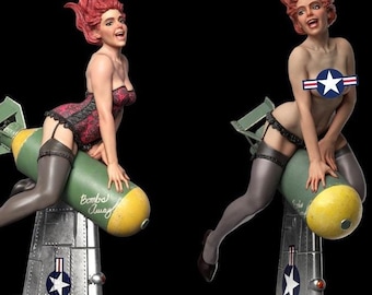 Pin-Up Girl Resin Model Kit, 3D Printed Figure (Unpainted/Unassembled)