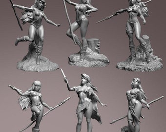 Kit de modelo de resina de WildGirls, modelo de ciencia ficción, 32 mm x 75 mm (sin pintar ni ensamblar)