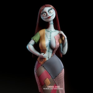 Halloween Doll Fan Art 3D 8k PRINTED Resin Model Kit, UNBEMALT, UNMONTIERT Modell Kit, nsfw, pin up, weiblichen Frankenstein Schrecken, Zombie
