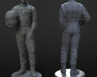 Ayrton Senna F1 Figure Model Kit, Unpainted Resin 3D Print (1/64-1/12 Scale)