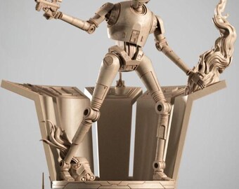 3D Printed Droid Figure, Resin Model Kit (Unpainted/Unassembled)
