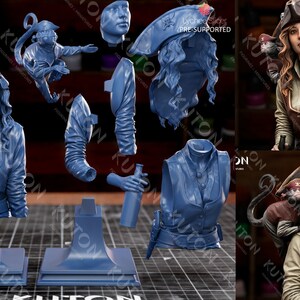 Kit de modelo em resina da pirata Lyra, figura impressa em 3D não pintada e desmontada. 1:10 bust