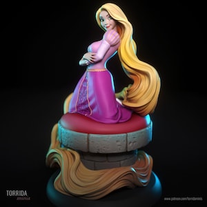 Tower Princess 3D 14k gedrucktes Harz Modellbausatz unbemalt unmontiert sci fi, Pin-Up, weibliche Fantasie schöne gk Torrida verheddert