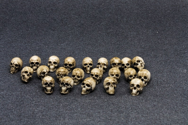 8k Resin Skulls Set, 1:24 Scale, Unpainted Diorama Accessories image 1