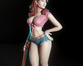 Figura de resina de Cher, modelo de vaquera (sin pintar ni ensamblar)