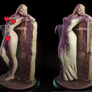 Elfenkönigin Fankunst Harzfigur 3D gedruckter 12k vorbildlicher Bausatz, unbemalt, zusammengebaut nsfw, Pin-Up, Torrida, weibliche Figur, Skala gk Fantasy-Hexe