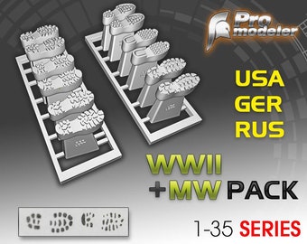 1/35 Scale Boot Prints Tool, 3D Printed Resin Model, WWII Modern Diorama Accessory
