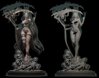 Necro Witch Resin Model Kit, 3D Printed Figure (Unpainted/Unassembled)