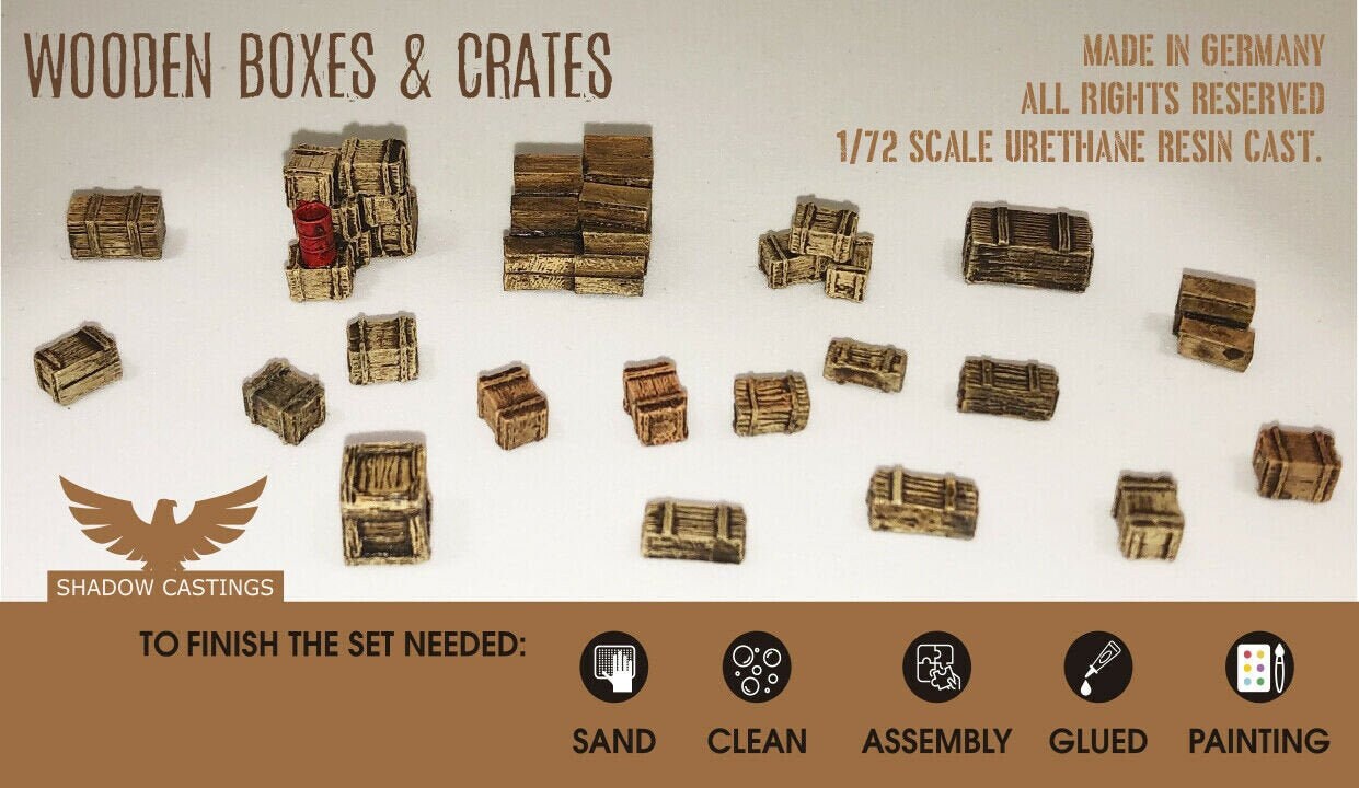 1/72 Set of Wooden Crates & Crates ORIGINAL Resin Model Etsy