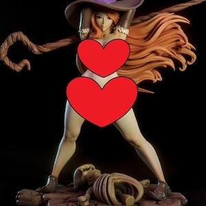 Sorceress fan art  3D 16k PRINTED resin model kit UNPAINTED UNASSEMBLED  sci fi, pin up fantasy  gk  torrida female   love witch
