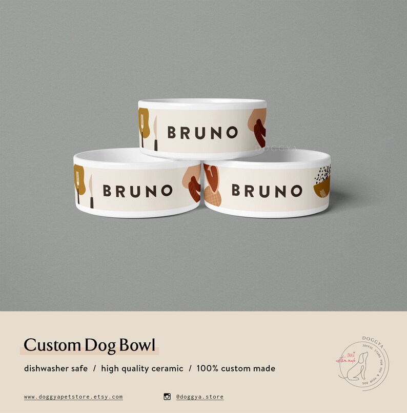 personalized dog bowl set