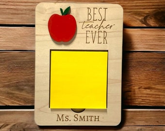 Teacher Appreciation Gift, Personalized Sticky Note Holder, Teacher Gift, A Thank You Gift from Student, End of Year Gift