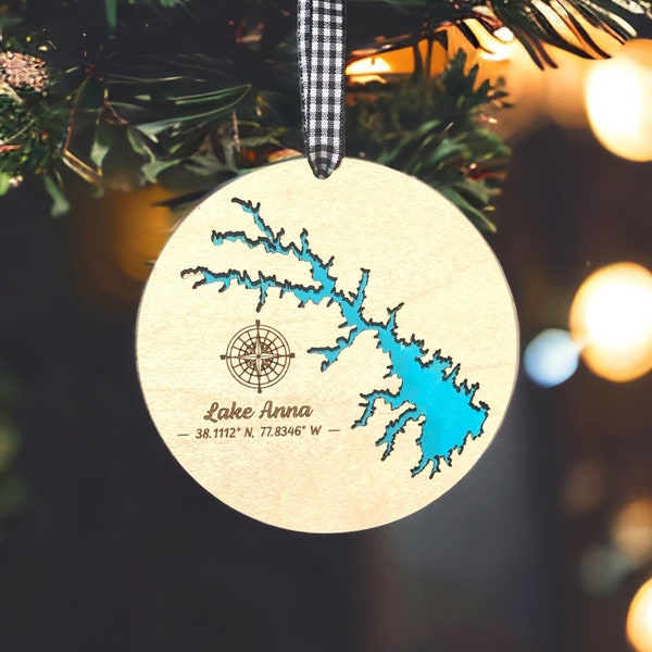 Lake Anna Virginia  Christmas Tree Ornament makes a perfect Holiday Gift