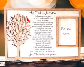 Wood Cardinal Memorial Plaque Memorial Wood Plaque With Stand Remembrance Gift As I Sit In Heaven Memorial Wood Plaque