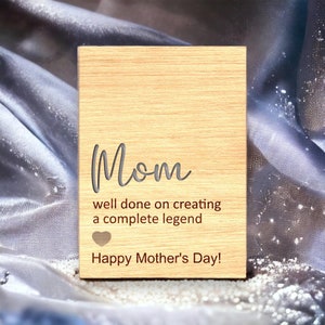 Tarjeta del día de la madre de madera grabada para mamá Tarjeta de regalo del día de la madre para mamá Tarjeta de cumpleaños Regalos personalizados para mamá Tarjeta de felicitación personalizada