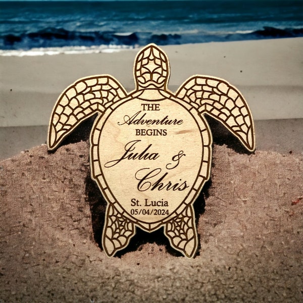 Beach Ocean Turtle Save the Date Magnet, Wedding Favor, Wedding Favor Magnet, Magnet Wedding Favor, Nautical Magnet Favor