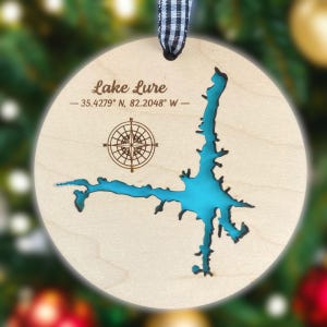 Lake Lure North Carolina Christmas Tree Ornament makes a perfect Holiday Gift NC