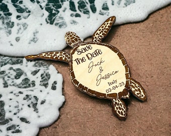 Beach Turtle Save the Date Magnet, Wedding Favor, Wedding Favor Magnet, Magnet Wedding Favor, Nautical Magnet Favor