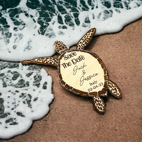 Beach Turtle Save the Date Magnet, Wedding Favor, Wedding Favor Magnet, Magnet Wedding Favor, Nautical Magnet Favor