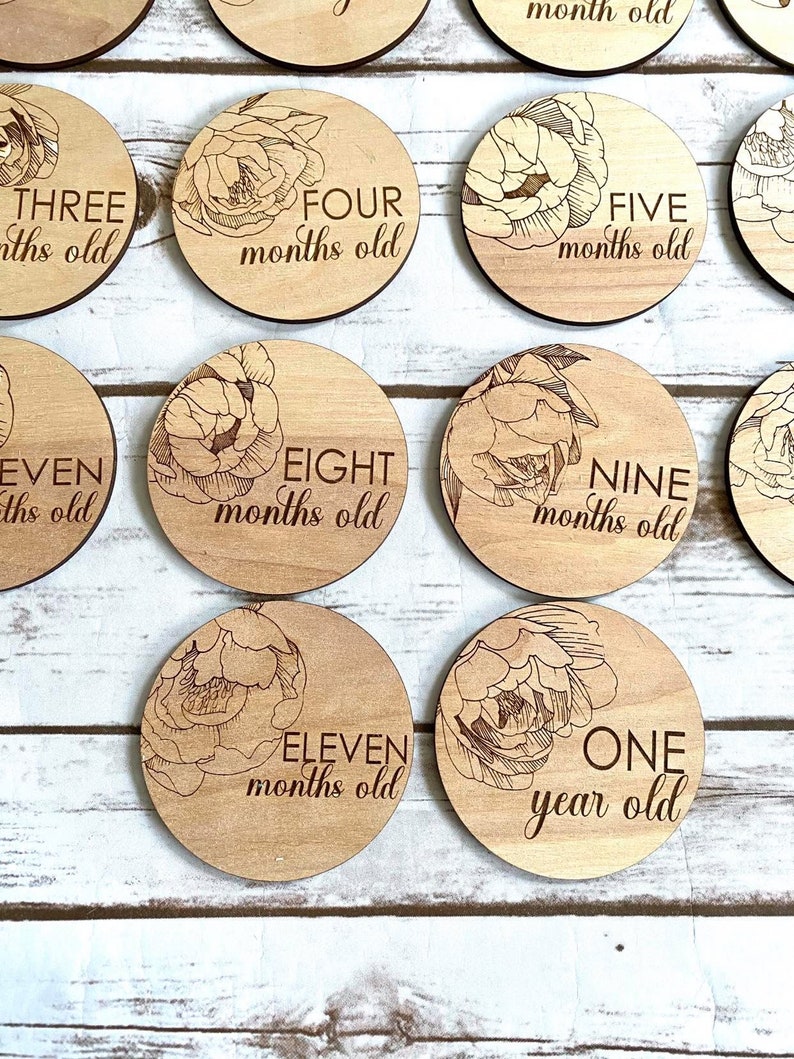 Baby's Laser Cut 15 Each Wooden Milestone Cards Milestone - Etsy