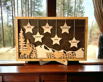 Personalized Gift for Papa, Father's Day Gift Plaque, Grampa Family Tree, For The Hunter