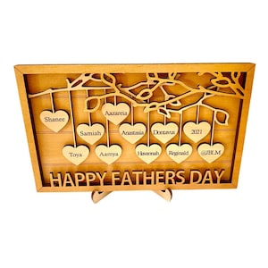 Family Tree Wall Art - Custom Family Sign, Family Tree Heart Sign, Fathers Day Gift, Family Wall Hanging, Gepersonaliseerd cadeau voor oma
