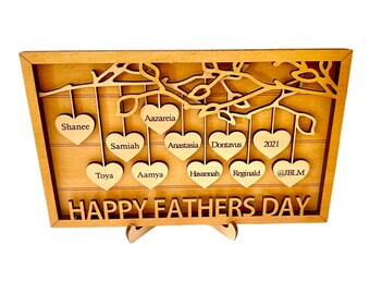 Custom Family Tree Sign: Personalized Wood Heart Wall Art