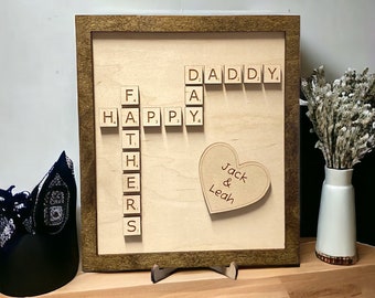 Personalisierte Happy Fathers Day Custom Daddy Sign Dad Gift from Son Daughter Sign