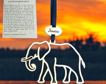 Adorno de amistad de elefante personalizado, regalo de círculo de hermandad para hermanas, madres, hijas, mejores amigas y la tribu, bodas