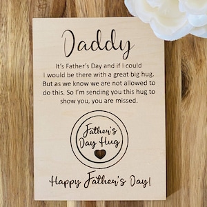 Stuur een Hug Laser Gegraveerd Hout FATHERS DAY HUG Token Zorgzame Gift Card Pocket Hug