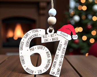 Custom Six Seven Ornament, 67 Six Seven Ornament, Funny Teenager Christmas Ornament, Gen Z Teenager Boy Tween Ornament
