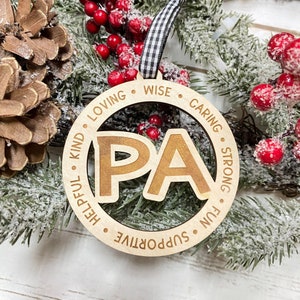 Laser Engraved Wood Holiday Christmas Tree PA 2024 Bauble Gift Ornament