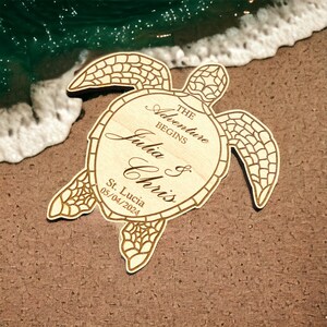 Post Sign Turtle Magnet Beach Ocean Turtle Save the Date Magnet, Wedding Favor, Wedding Favor ...