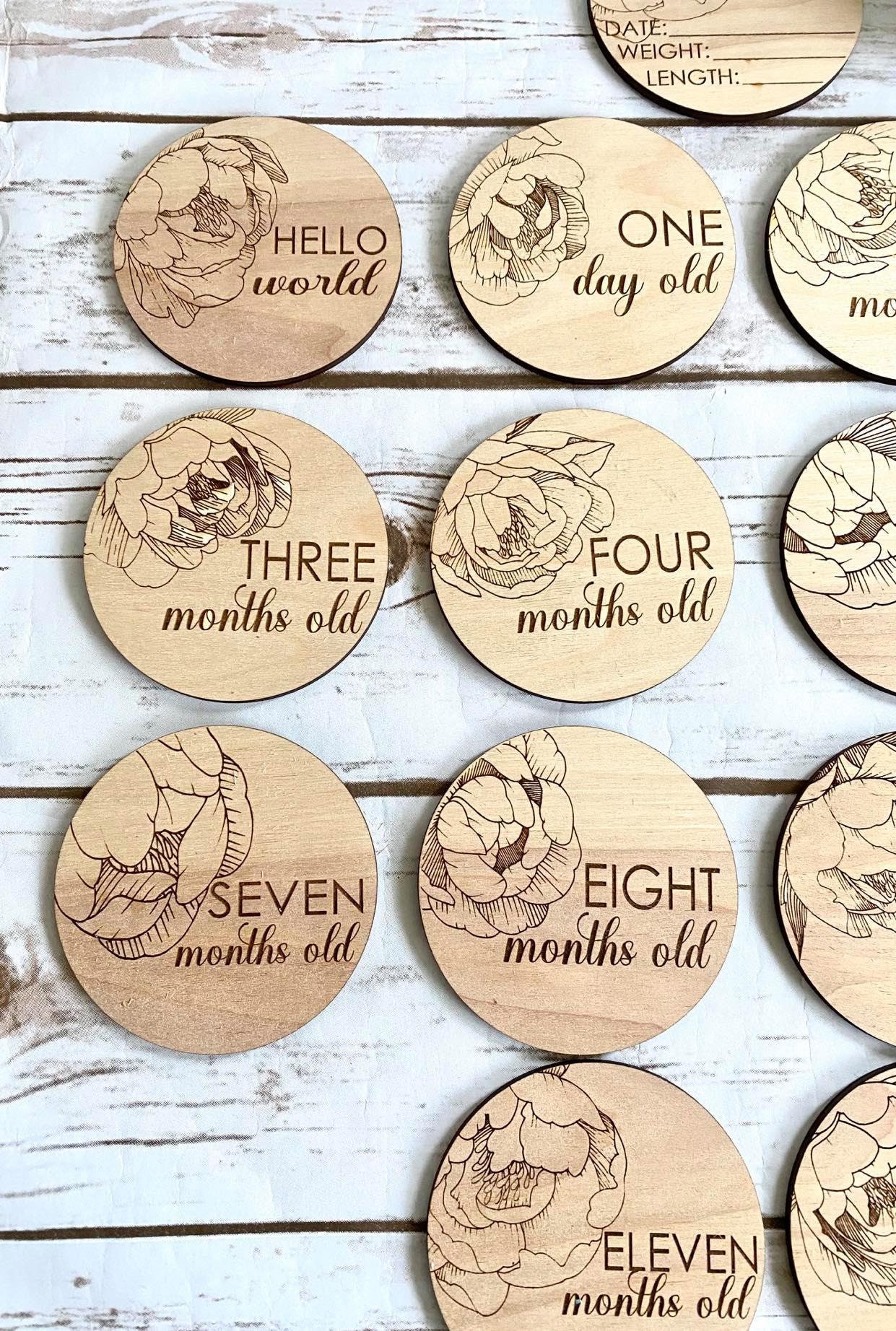 Baby's Laser Cut 15 Each Wooden Milestone Cards Milestone - Etsy