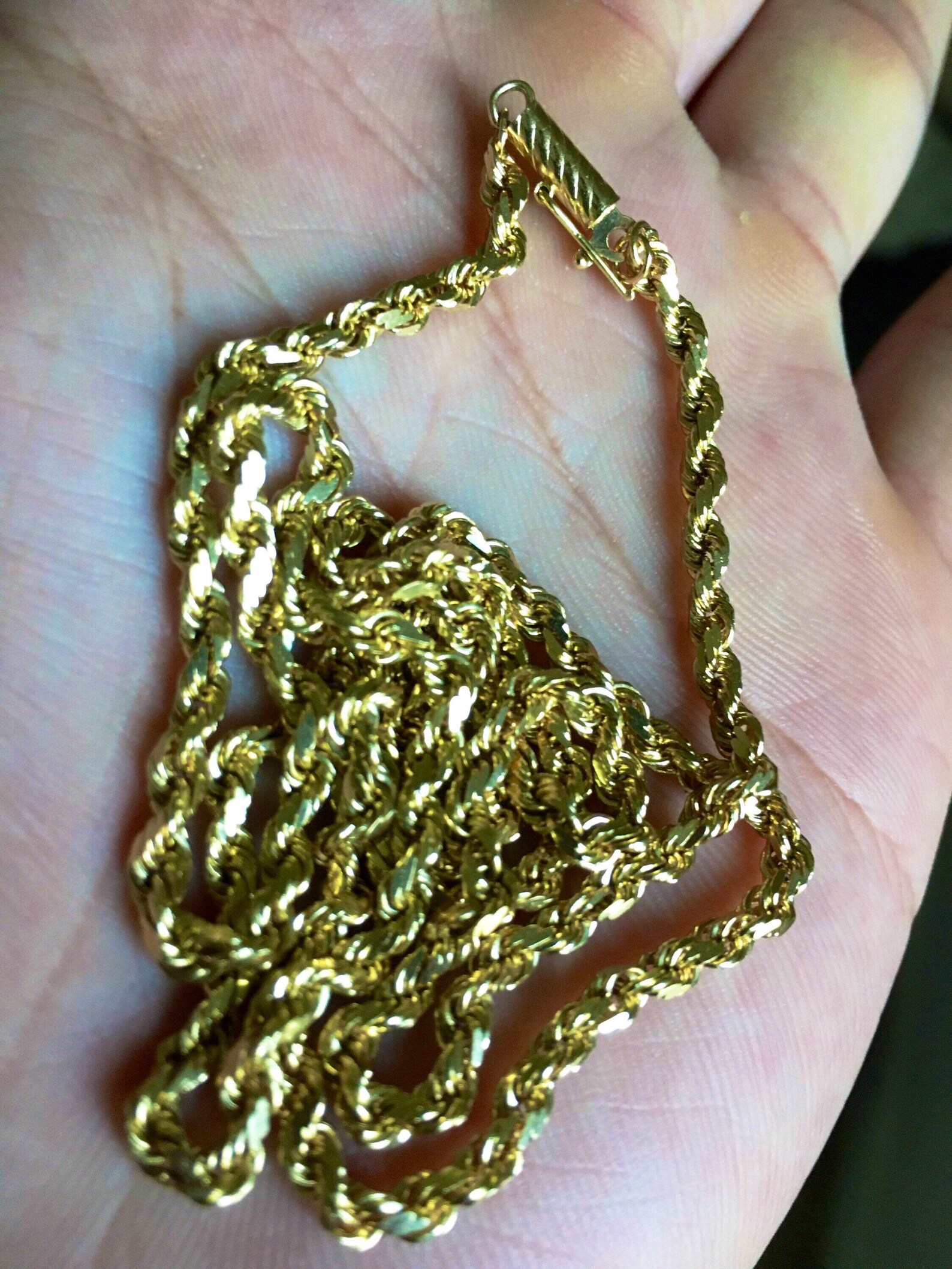 14k Solid Gold 22 3mm D/C Cut Rope Chain made in Italy BBB Etsy