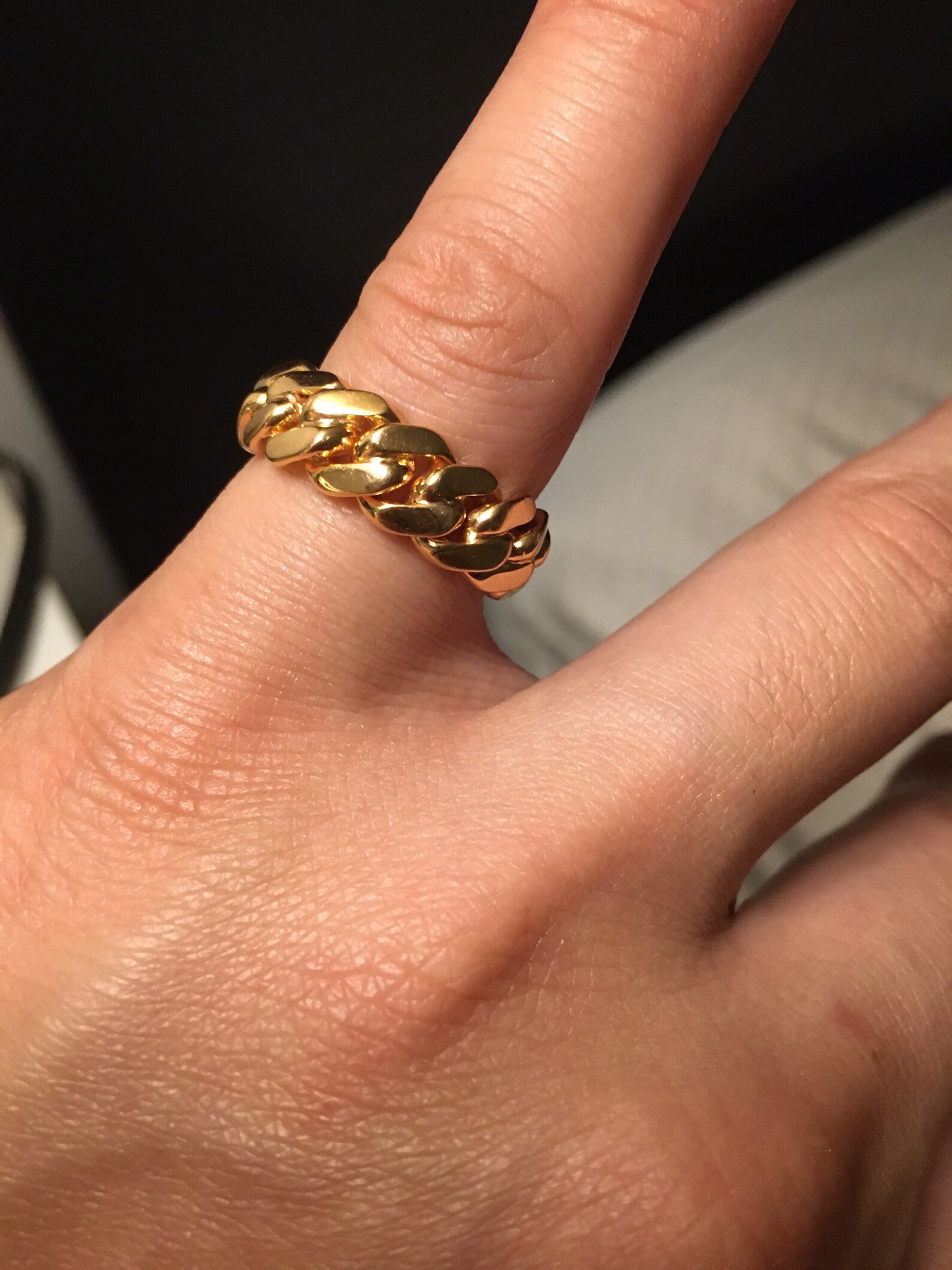 7mm 14k Solid Rose Gold Miami Cuban Link Ring Size 5 1/2 Etsy