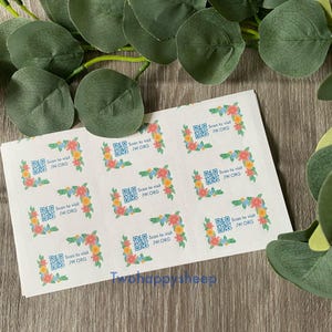 JW Floralmuster Aufkleber QR-Code